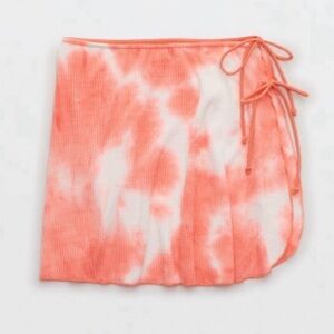 Aerie Crinkle Sarong Swim Skirt Cover Up Saturn Peach NWT Size Medium